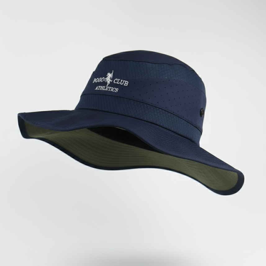 "Pogo Club" Perforated Sun Hat - Navy (58-60cm)