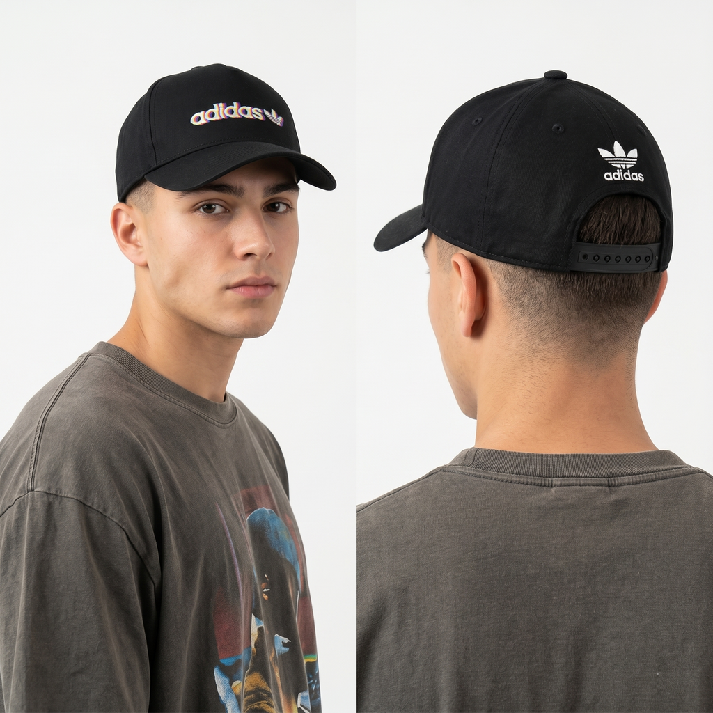 Thrifted Adidas Trefoil Multi-Color Chromatic Aberration Cap