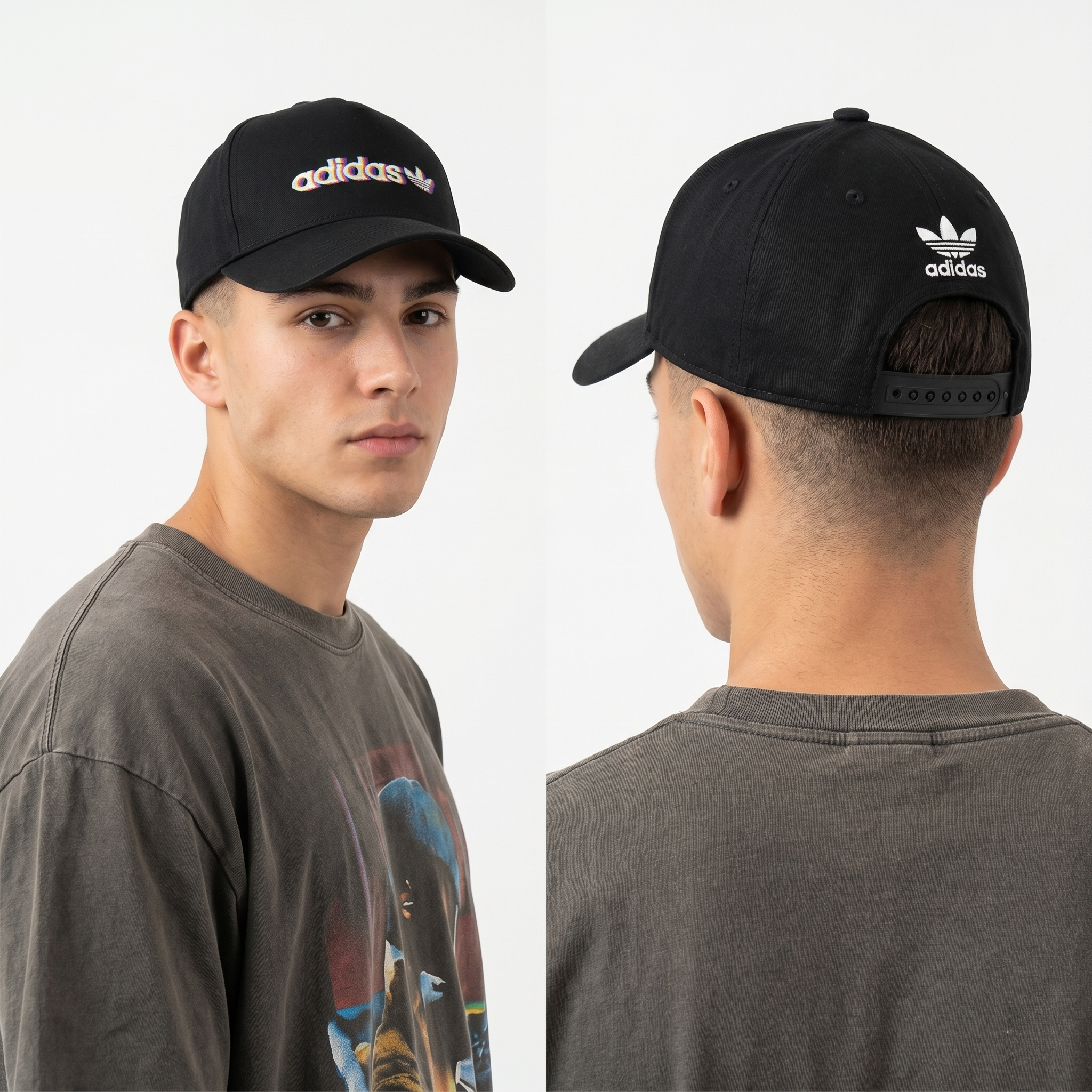 Thrifted Adidas Trefoil Multi-Color Chromatic Aberration Cap