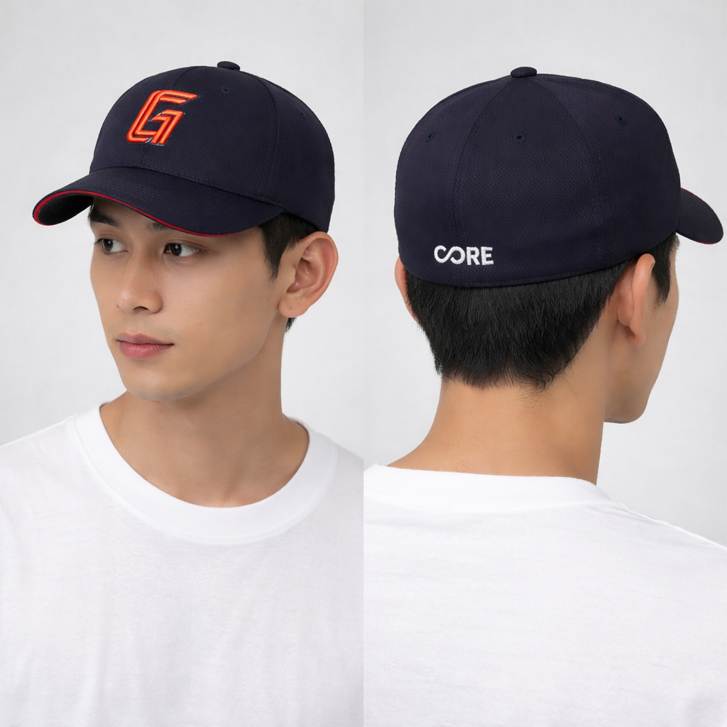 Core Official Licensed "G" Logo Thrifted Baseball Cap – Navy/Red