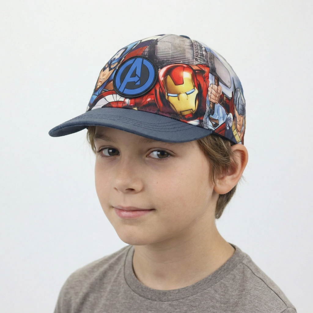 Thrifted Marvel Avengers Graphic Hat with 3D Rubber Logo - Size 54