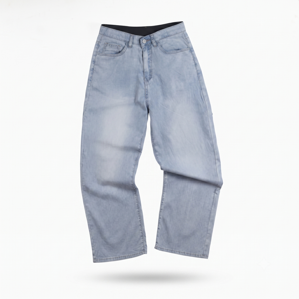 Thrifted Wide Leg Relaxed Light Blue Jeans 28-30 Waist/ J1020
