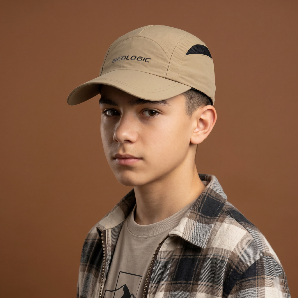 Thrifted Decathlon Khaki Performance Mesh Panel Camper Hat