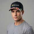 Thrifted Microsoft Embroidered Cap - Hawaiian Hibiscus Floral Brim