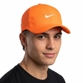 Vintage Nike Golf Adjustable Ball Cap - Bright Safety Orange Swoosh Hat