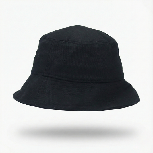 H&M Black Cotton Bucket Hat | Classic Fisherman Cap | Size M (58cm)