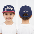 New York Yankees Embroidered Star Brim Cap - Navy Blue/Pink Snapback