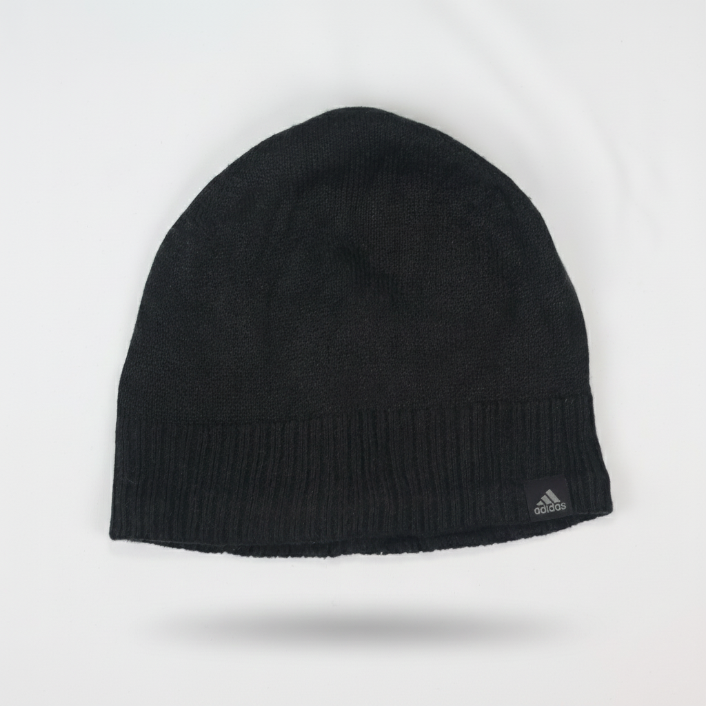 Adidas Black Knit Beanie | Performance Winter Skull Cap | Unisex Gym Wear
