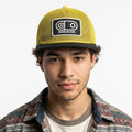 Vintage Airblaster Logo Patch Trucker Cap - Yellow & Black Mesh Hat