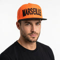 Two-Tone Neon Orange & Black Marseille Cap - Retro 6-Panel Hat