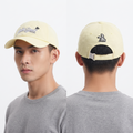 JDX Multisports Pastel Yellow Script Logo Baseball Cap - Striped Underbrim