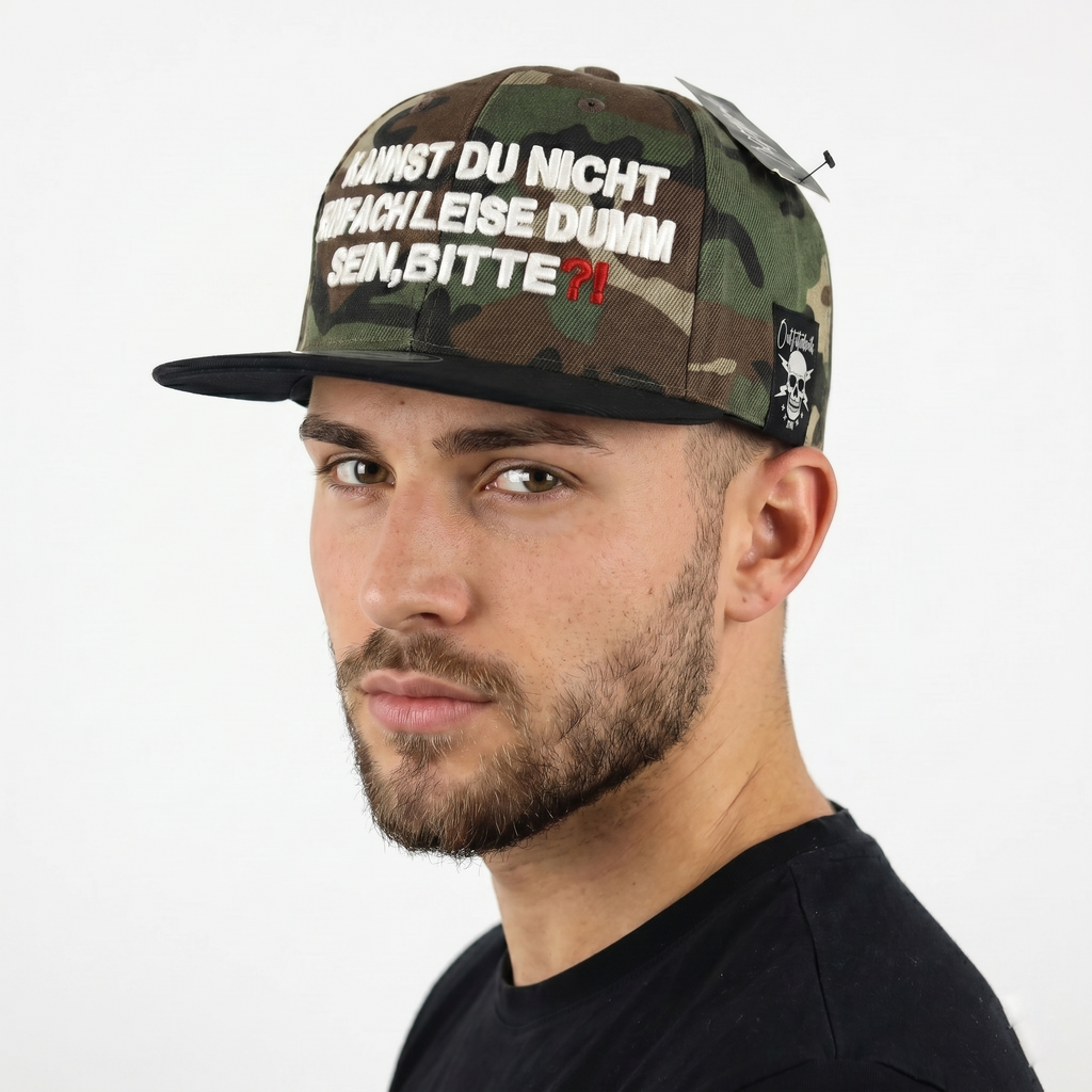 Vintage Outfitfabrik Camouflage Flat Brim Hat | Thrifted Graphic Snapback