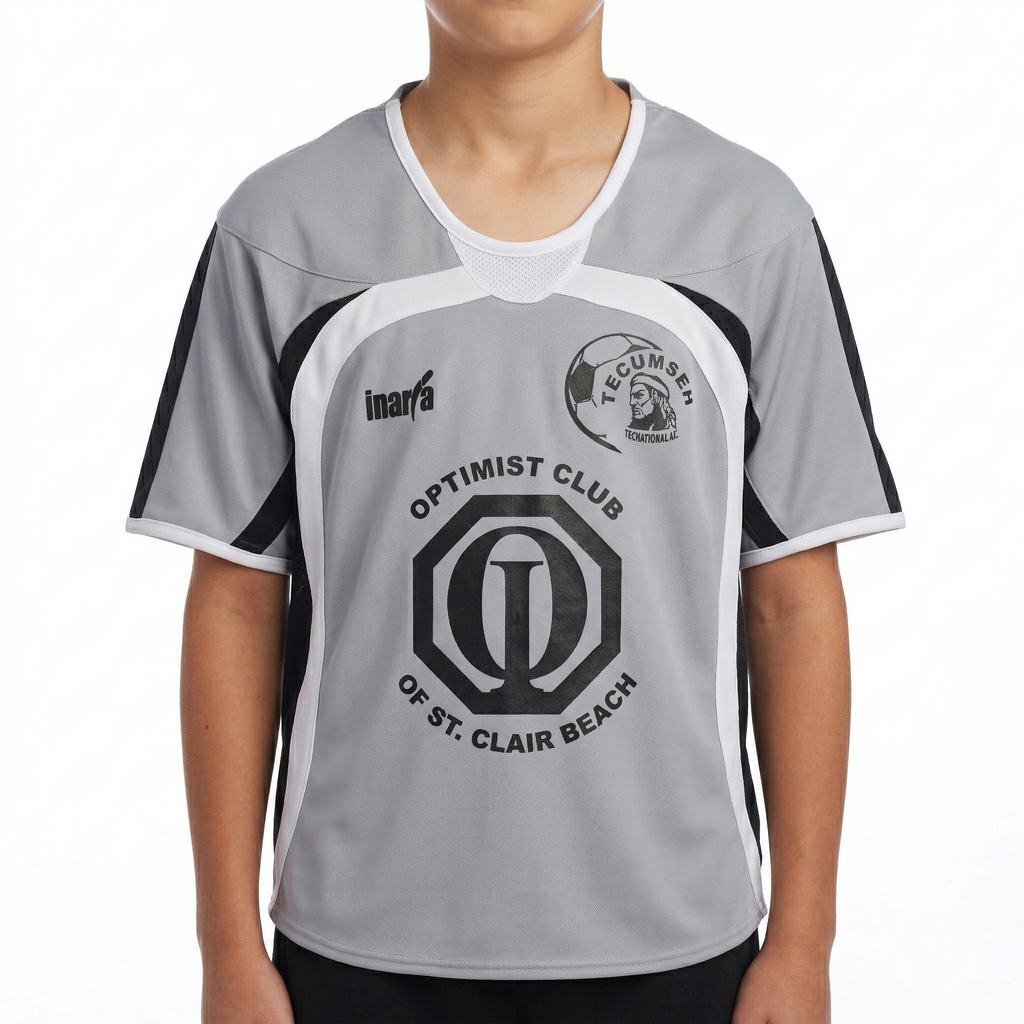 Gray Youth Soccer Jersey #6 - Tecumseh Optimist Club Athletic Tee