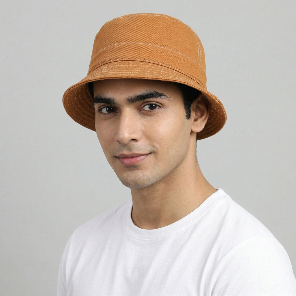 Element Mustard Cotton Bucket Hat - Contrast Stitch Sun Hat