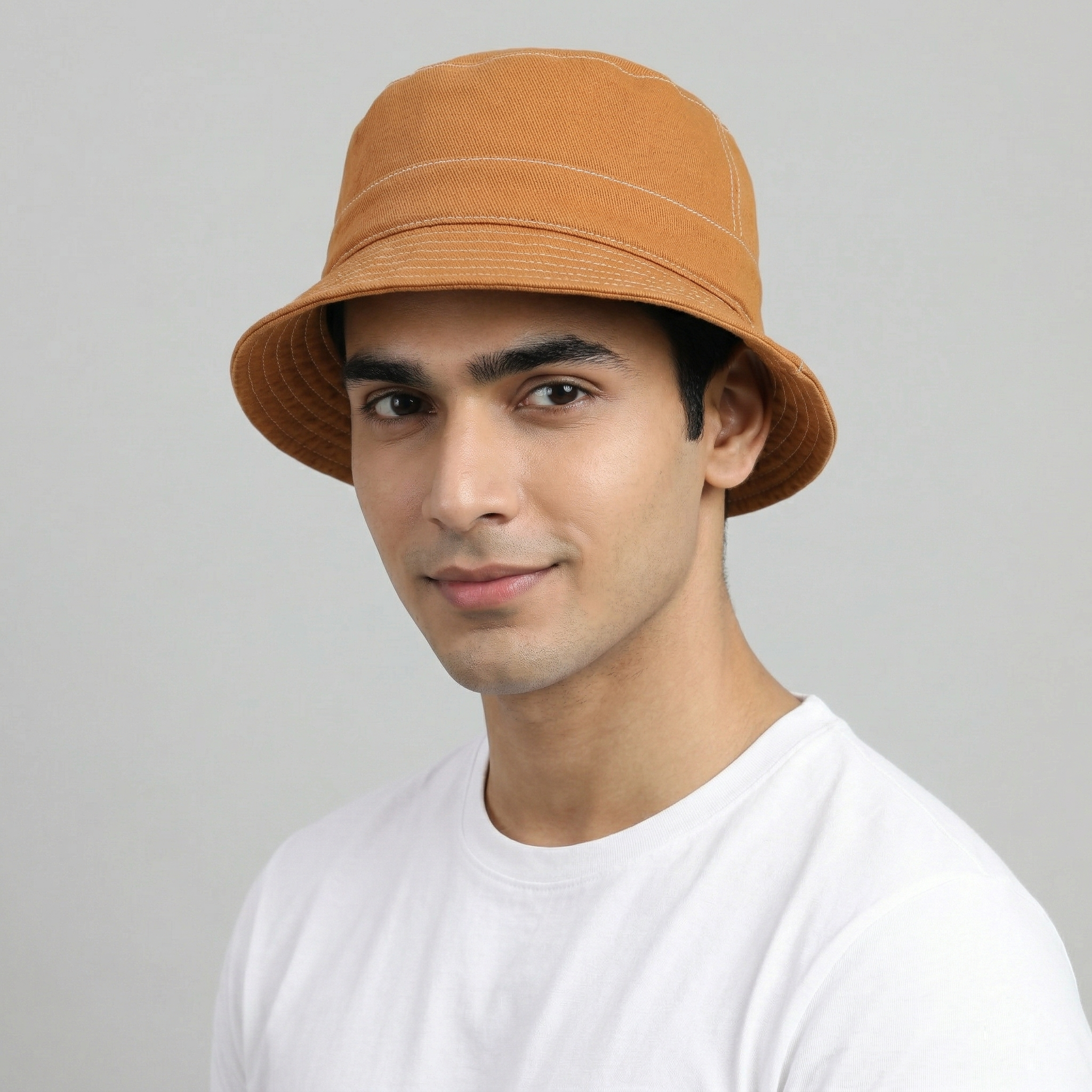 Element Mustard Cotton Bucket Hat - Contrast Stitch Sun Hat