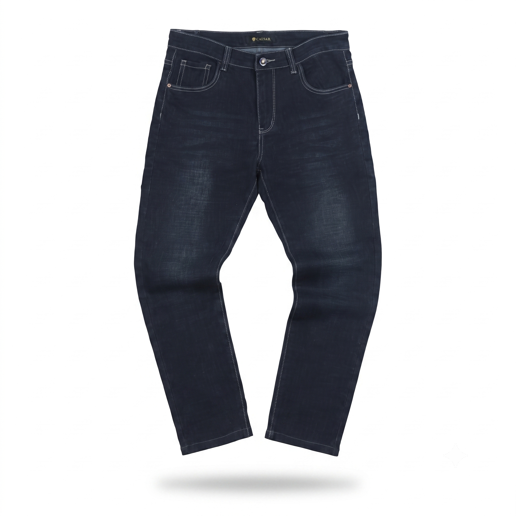 Thrifted Caesar Men's Deep Indigo Blue Denim Jeans 34 Waist/ J1036