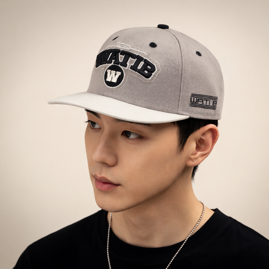 Original Wati B Urban Hip-Hop Thrifted  Hat - Grey/White Snapback