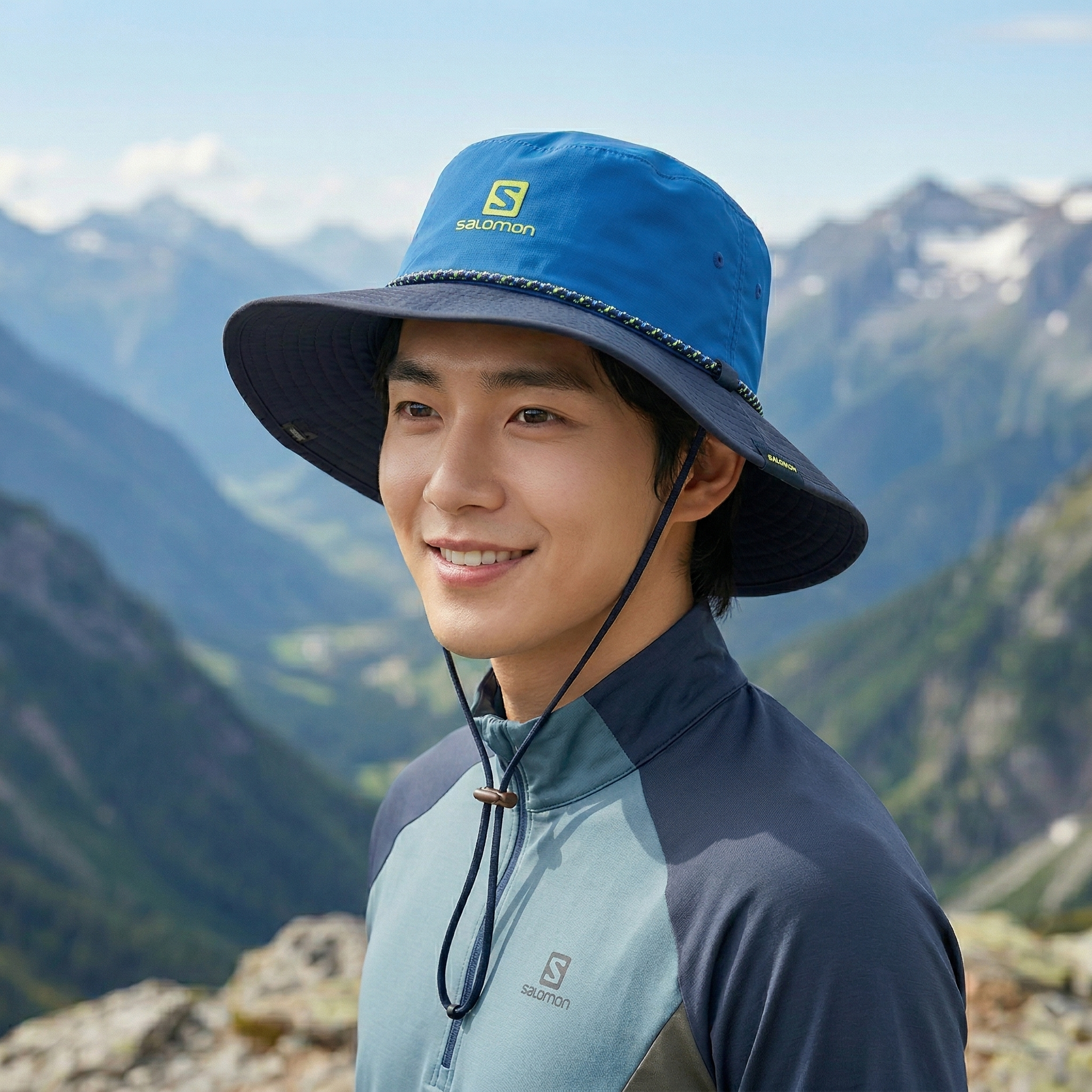 Salomon Outdoor Wide Brim Boonie Thriftd Hat – Blue Hiking Sun Cap