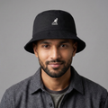 Authentic Kangol Black Thrifted Bucket Hat – Size Medium Vintage Style