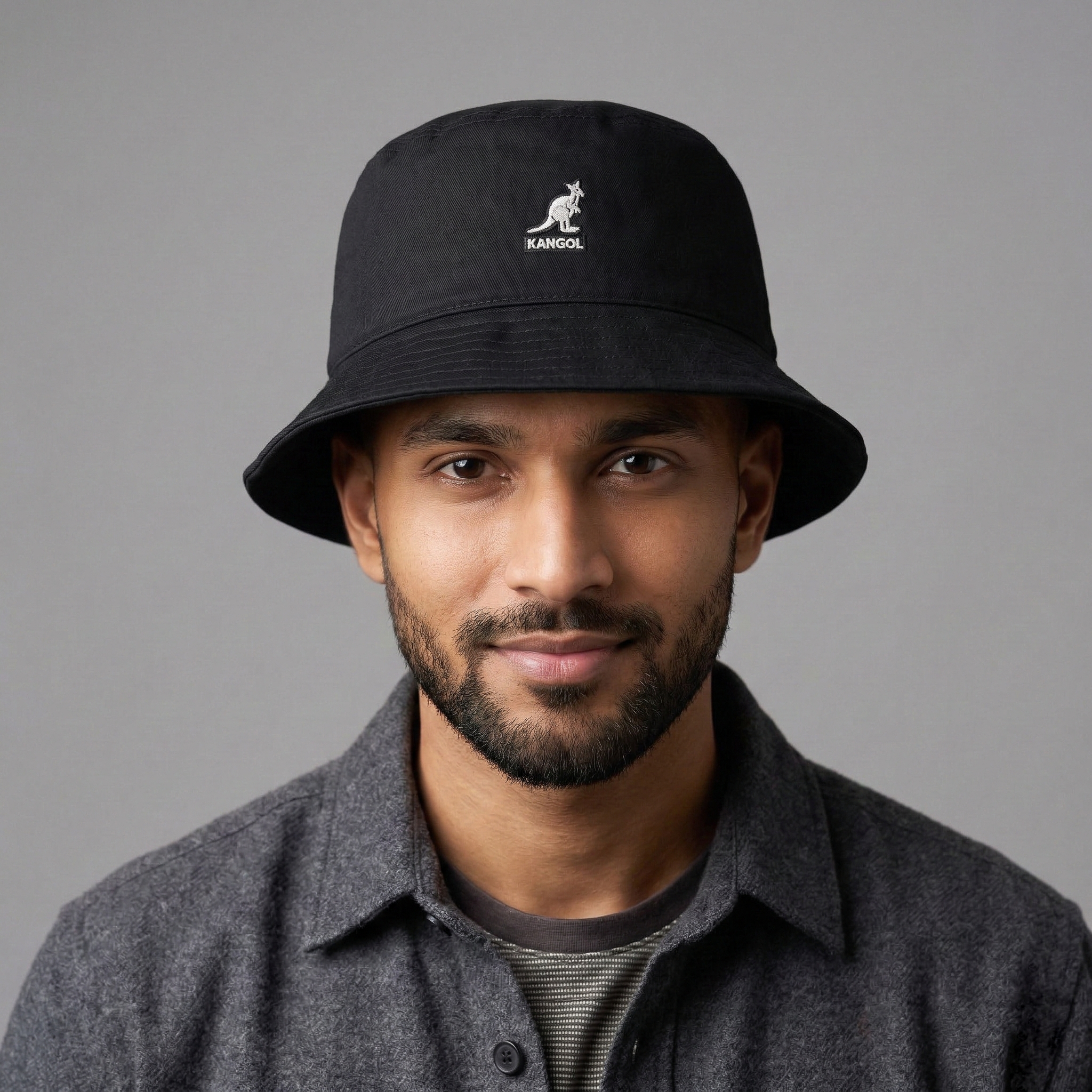 Authentic Kangol Black Thrifted Bucket Hat – Size Medium Vintage Style