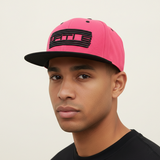 Wati B Embroidered Thrifted Snapback – Pink & Black Streetwear Cap