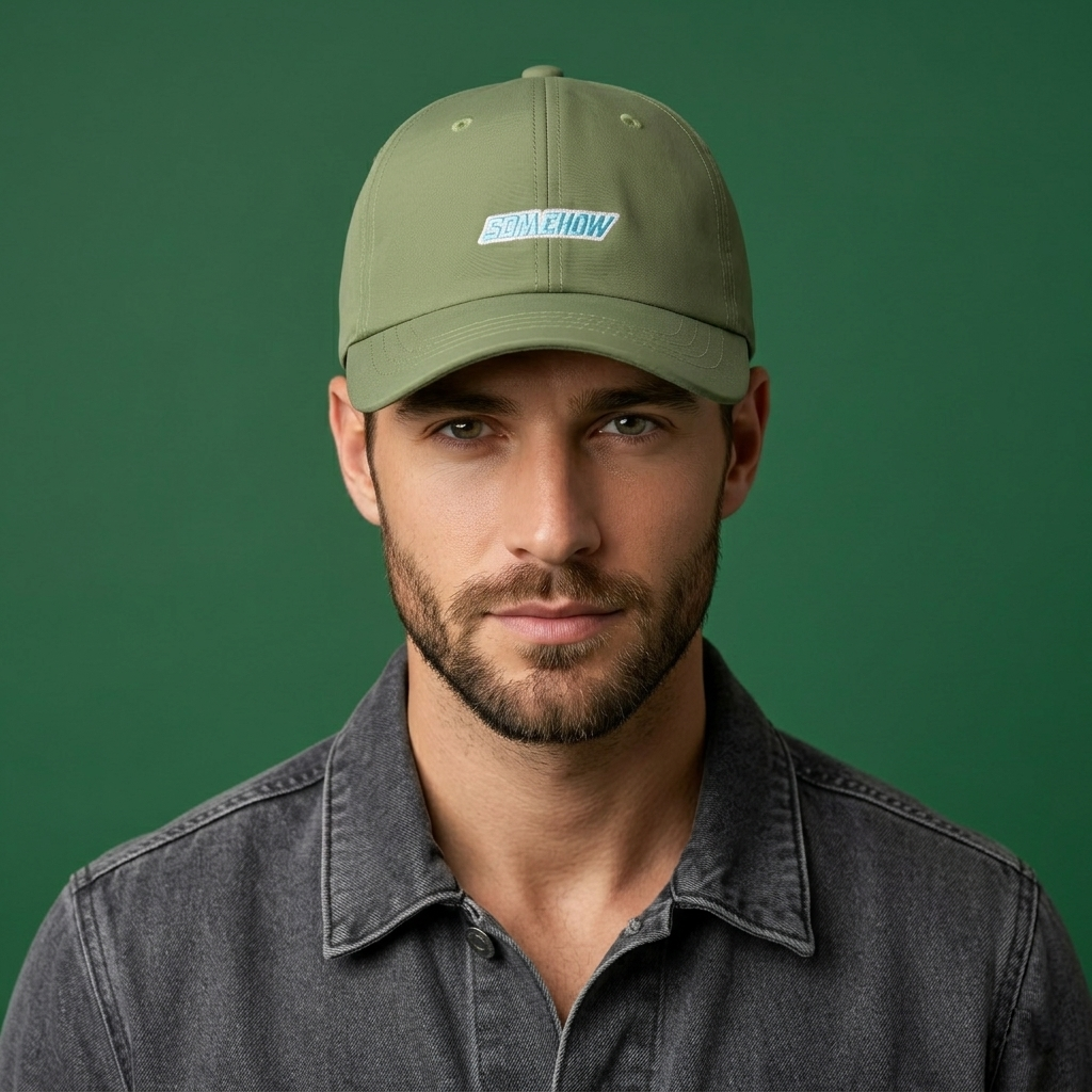 Thrifted Millitage Olive Green Adjustable Snapback Thrifted Hat