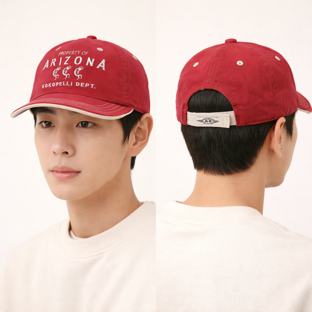 Thrifted American Original Arizona Embroidered Cap – Maroon/Tan