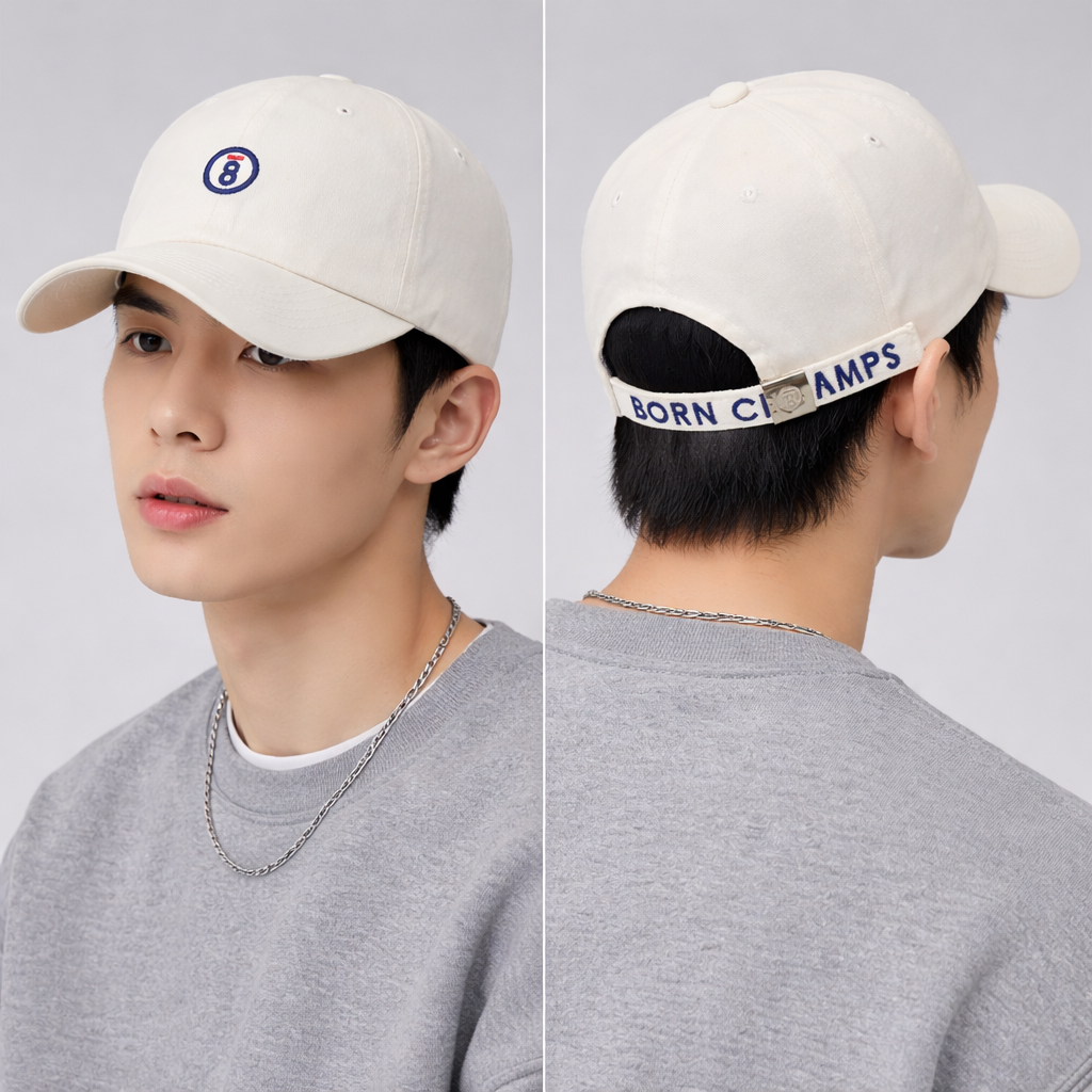 Authentic Born Champs Thrifted Adjustable Hat – Cream/Blue K-Fashion