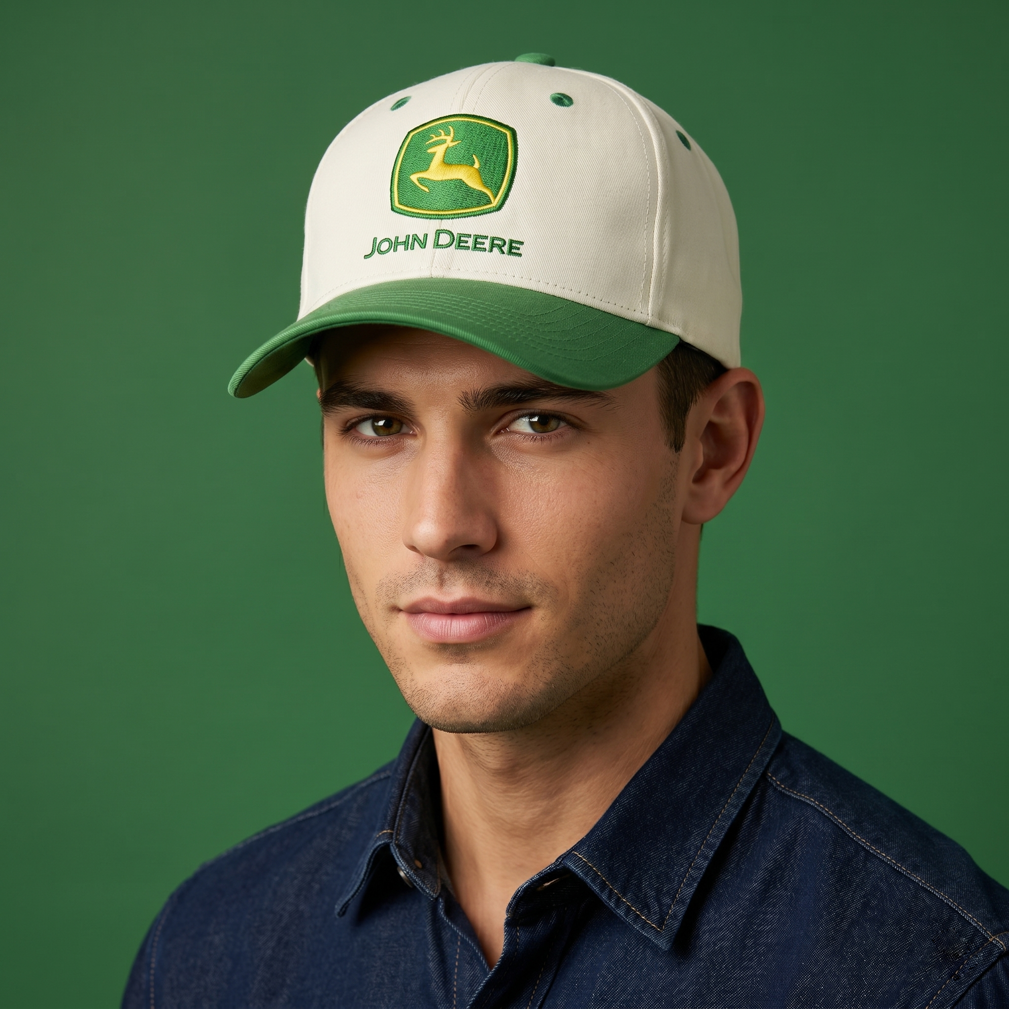 Authentic John Deere Embroidered Thrifted Cap – Classic Green Brim Snapback