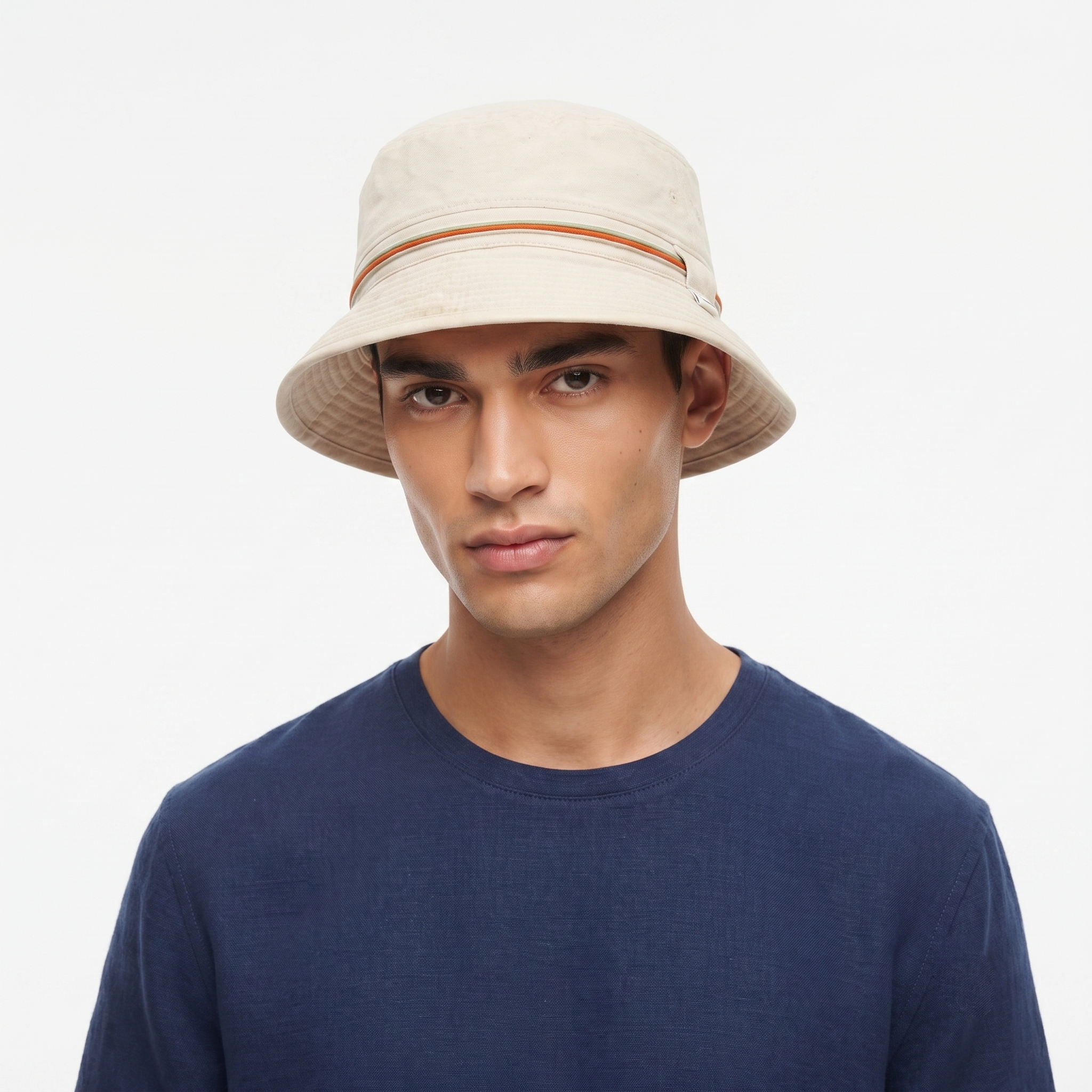 Vintage Maru Cotton Bucket Hat | Beige Thrifted Outdoor Sun Cap 56cm