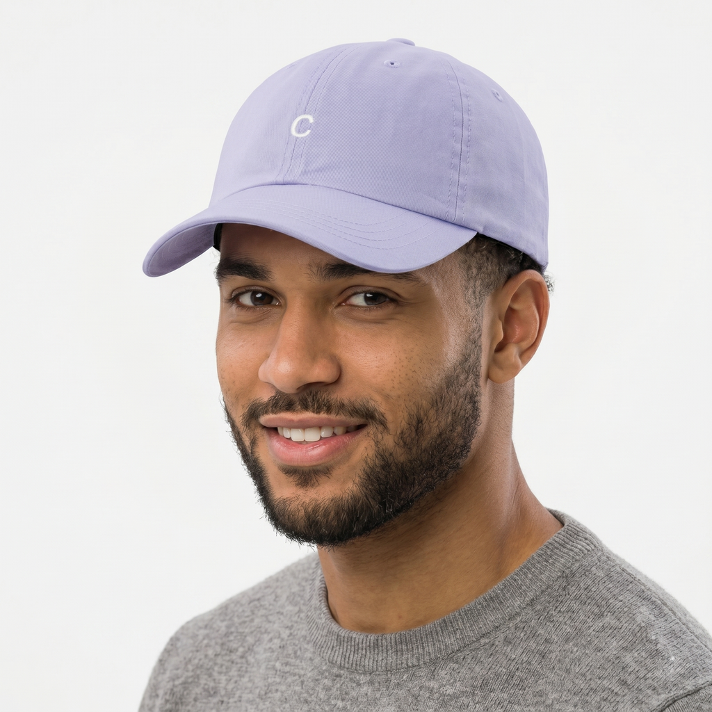 HANCE Minimalist Lavender Dad Hat – Pastel Purple Embroidered Thrifted Cap