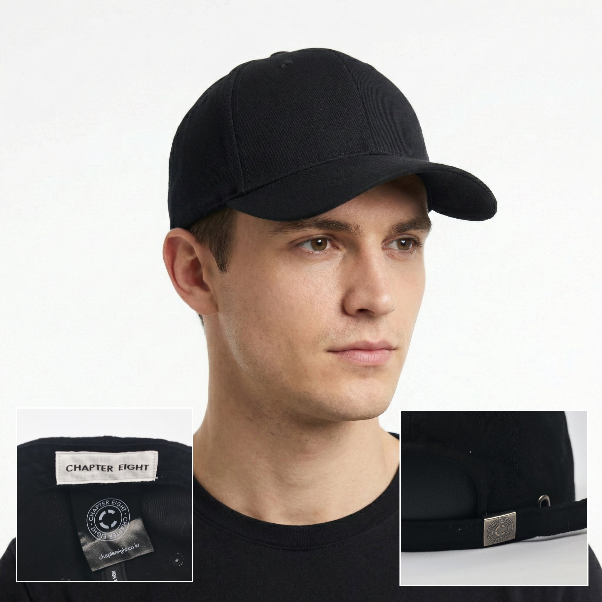Chapter Eight Solid Black Baseball Thrifted Cap - Minimalist Korean Streetwear Hat