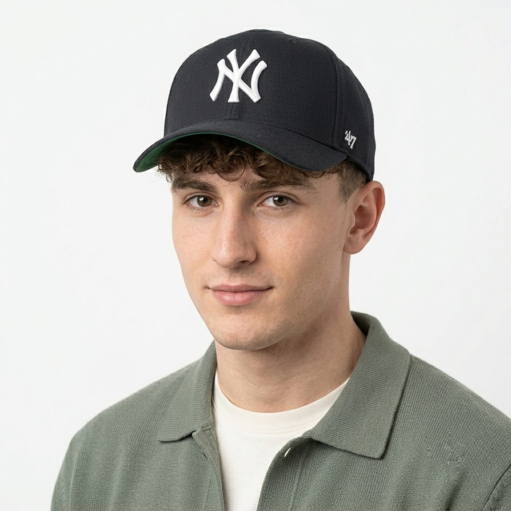 Thrifted ’47 Brand NY Yankees Black Snapback Hat Green Bottom | 10815