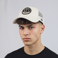 Thrifted Essencial Caps Crete Minotaur Quilted Off-White Trucker Hat