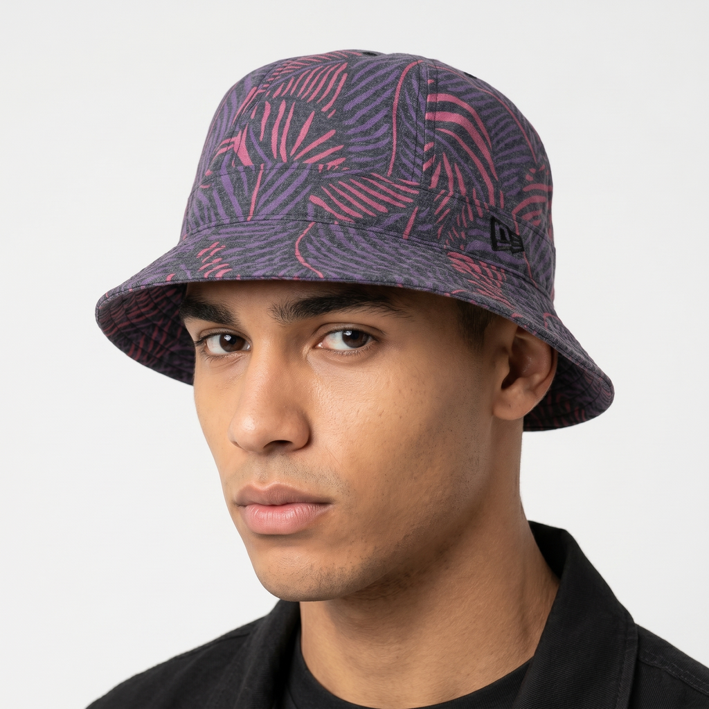 Thrifted New Era Fitted Explorer Hat - Size 7 1/2 (59.6cm) Tropical Pattern