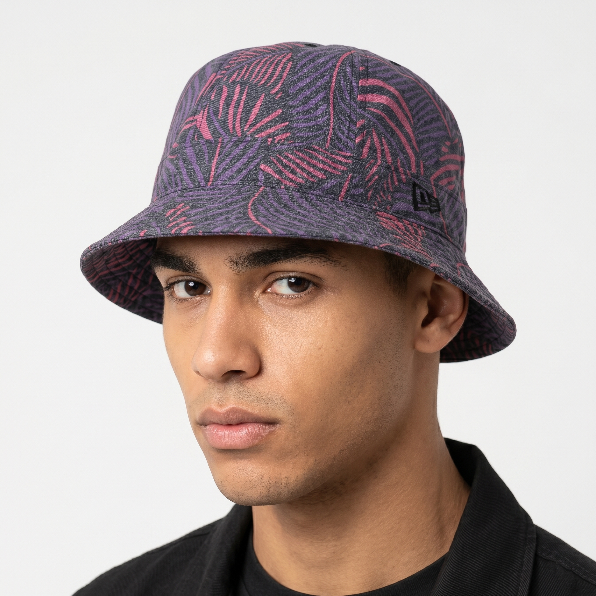 Thrifted New Era Fitted Explorer Hat - Size 7 1/2 (59.6cm) Tropical Pattern