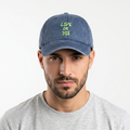 Vintage Washed Navy Blue "Live or Die" Embroidered Dad Hat