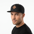 Vintage Soulbuddy Flat Brim Snapback - Black Canvas & Suede