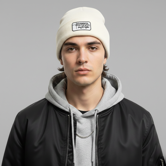 Solid White Knit Thrifted Cap - Port & Company USA (Adult Size)