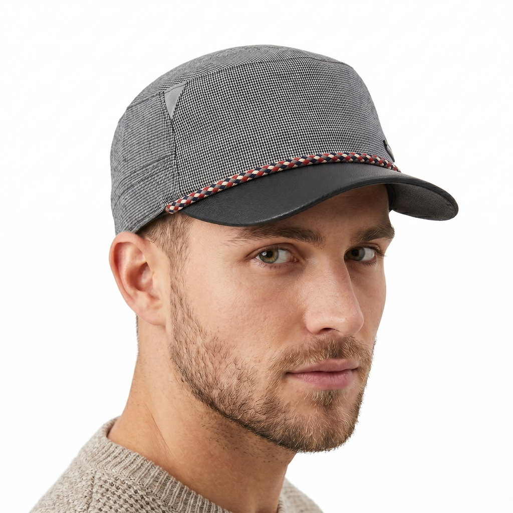 Official New Balance Grey Cadet Thrifted Hat - Faux Leather Bill & Braided Detail