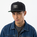 Thrifted Black Sorry Mom Tattoo Hat | Green Underbrim Snapback