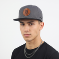 Thrifted Cycling Prophet Owl Leather Patch Snapback | Two-Tone Flat Visor Cap