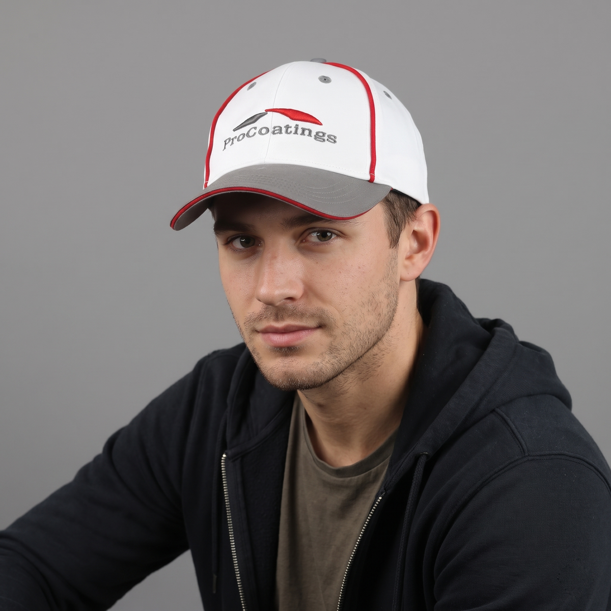 Thrifted ProCoatings Branded Two-Tone Strapback Baseball Hat | 11041