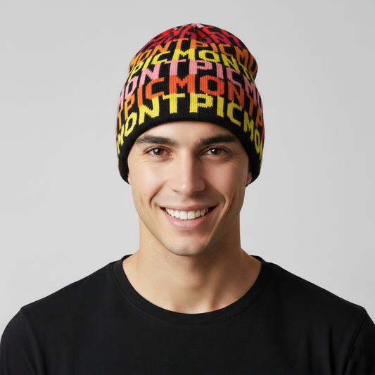 Multicolor Knit Winter Thrifted Beanie - Vibrant Patterned Adult Hat