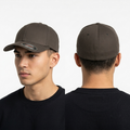 Thrifted Flexfit Original Dark Brown Plain Stretch Fit Cap | 10799