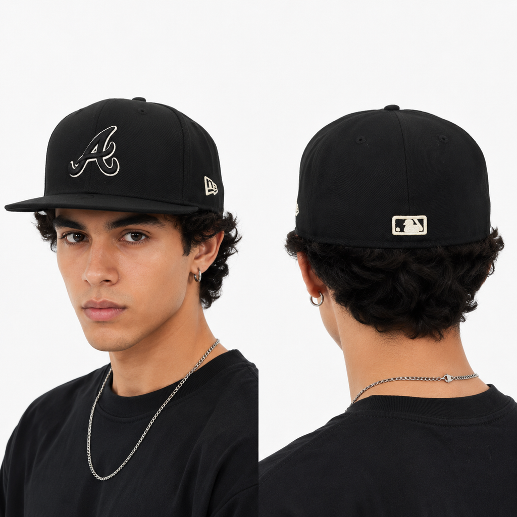 Classic New Era 59FIFTY Atlanta Braves Fitted Hat | Thrifted MLB Cap 58cm