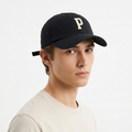Thrifted Black Vintage Collegiate Letter "P" Baseball Cap | 10768