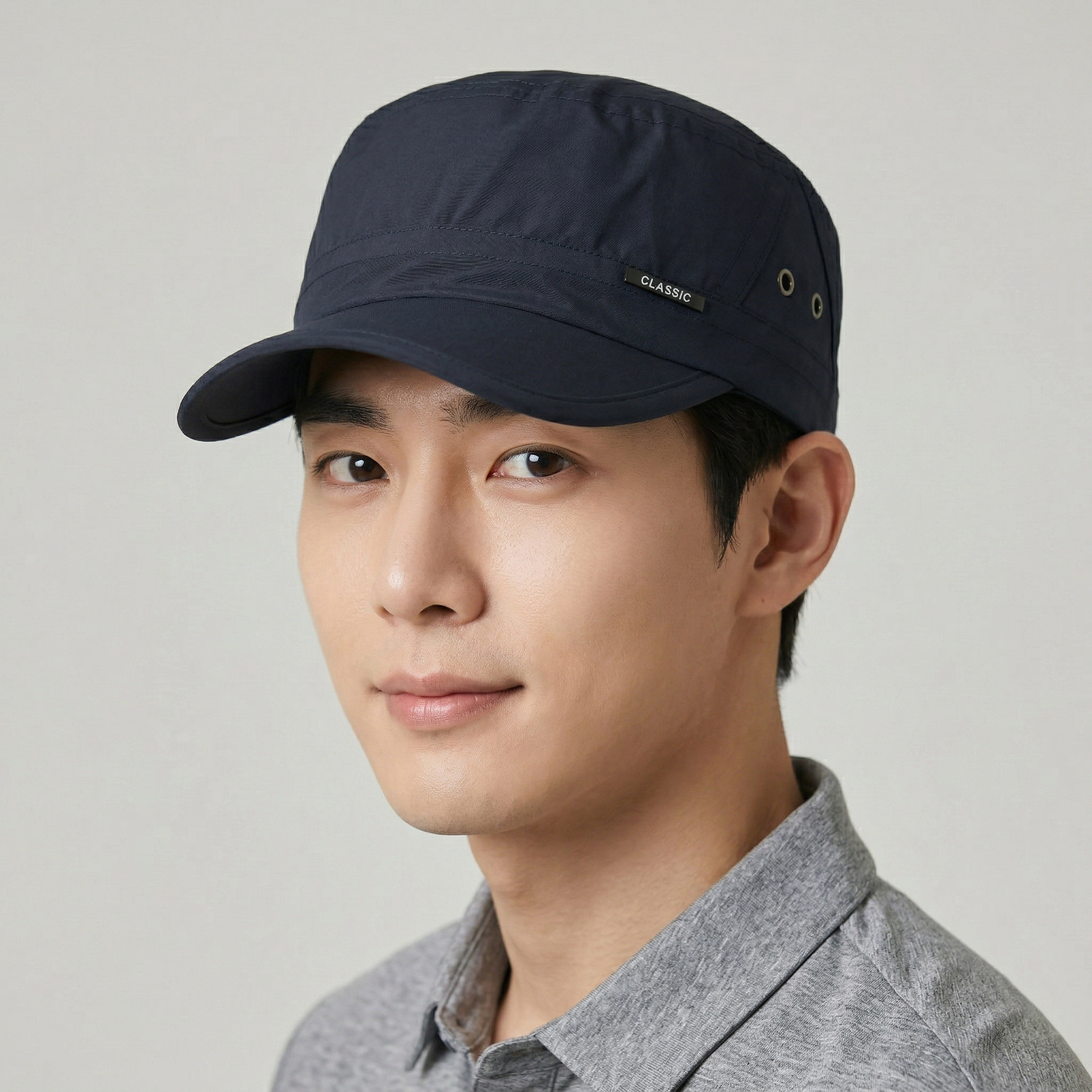 Classic Navy Blue Military Cadet Cap – Adjustable Patrol Hat