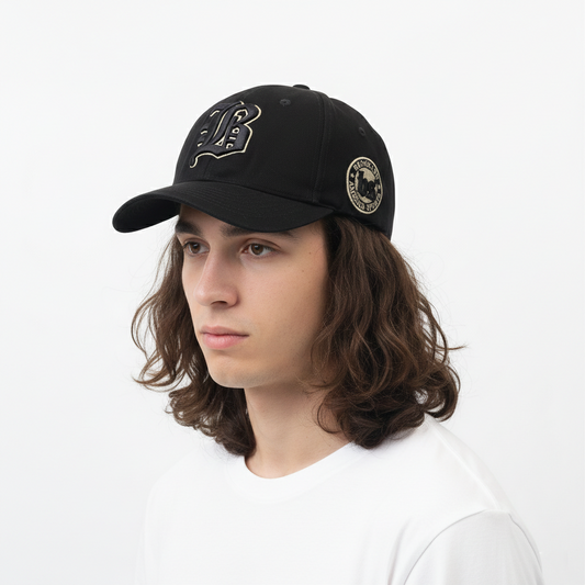 Vintage Brooklyn America Sports Thrifted Baseball Cap - Black & Gold