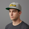 Vintage Style Grey Falcon Embroidered Flat Brim Thrifted Snapback
